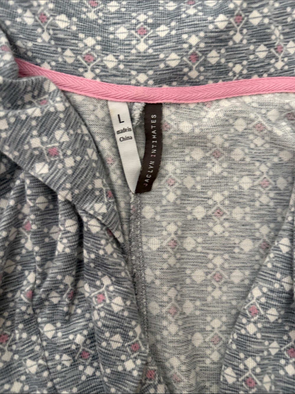 Women’s Grey Floral Hooded Robe - Picture 2 of 3
